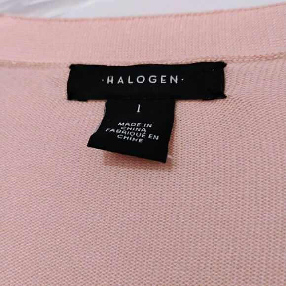 Halogen Cardigan Sweater Womens Lightweight Long Whimsical Bell Sleeves Pink L - Picture 11 of 14